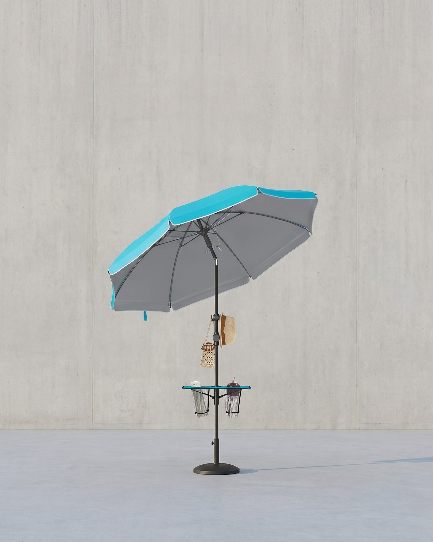 Strandparasol met Opbergruimte – Ø160 of 200 cm – Verstelbaar – UPF 50+ UV-bescherming – Inclusief Draagtasje