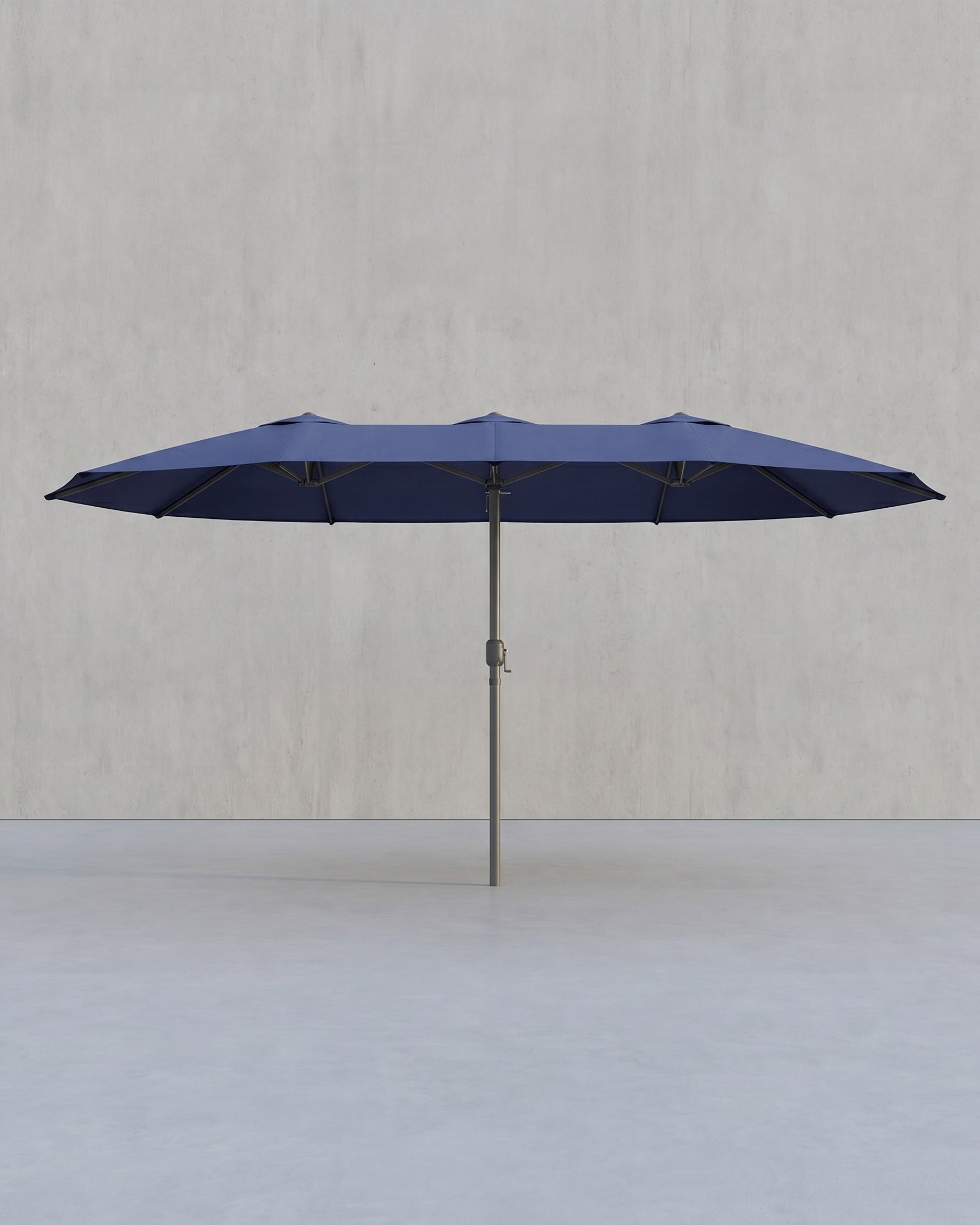 Dubbele Parasol 394 x 200 cm – UV-bescherming UPF 50+ – Met Kurkelslinger – Beige of Grijs