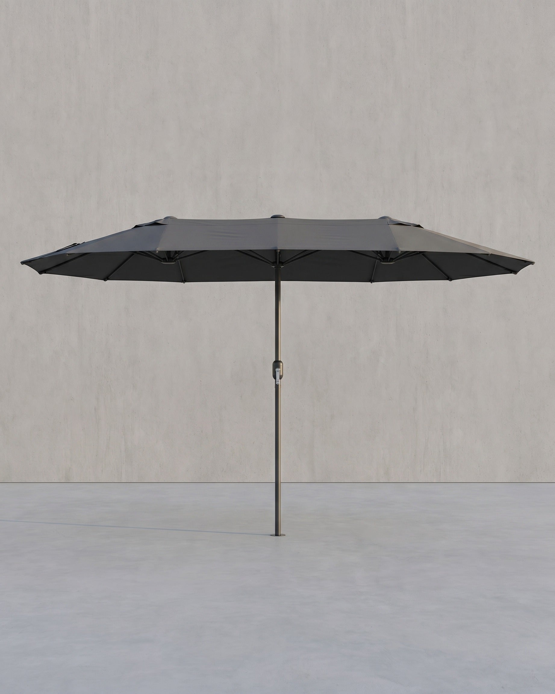 Dubbele Parasol 394 x 200 cm – UV-bescherming UPF 50+ – Met Kurkelslinger – Beige of Grijs