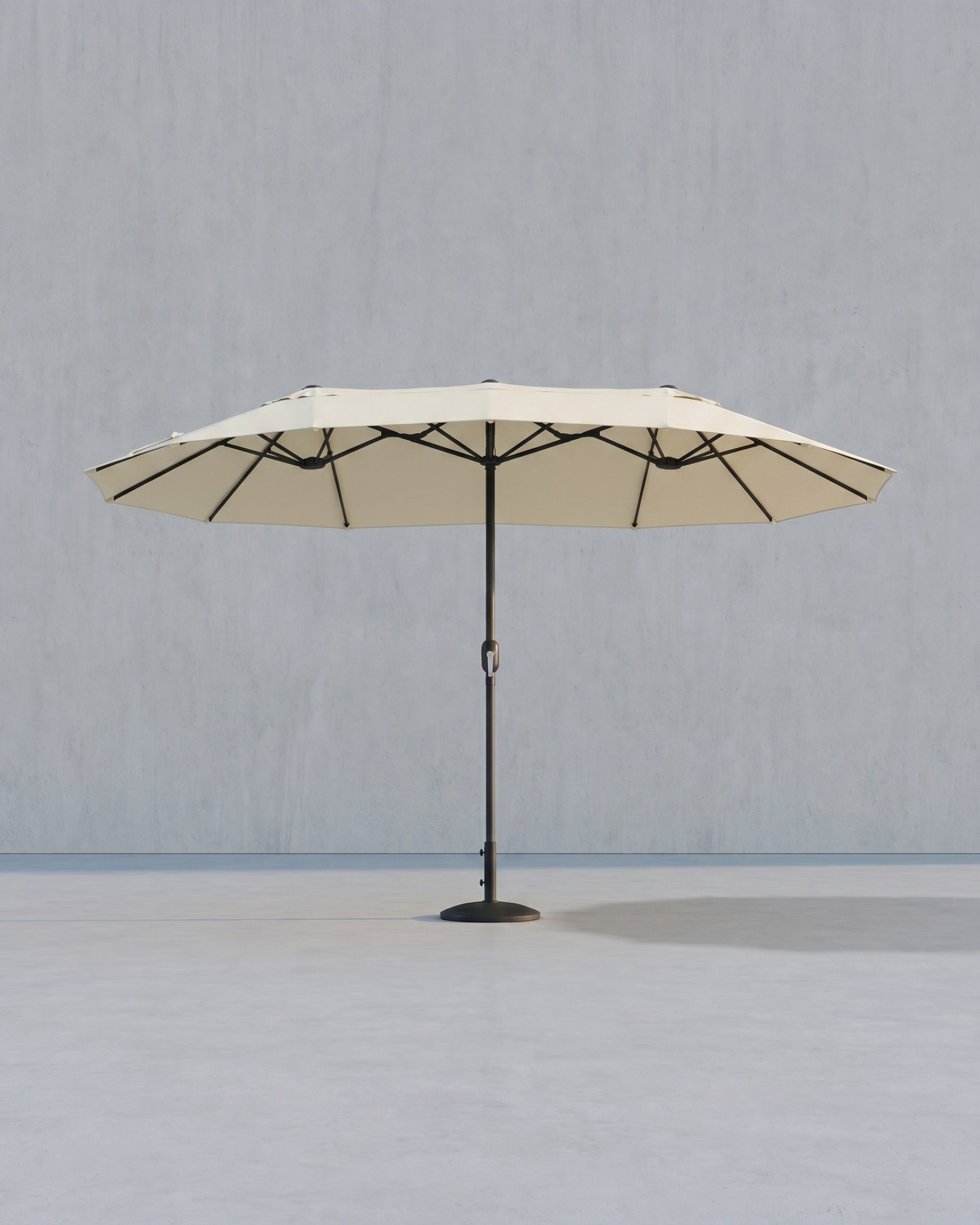 Dubbele Parasol 394 x 200 cm – UV-bescherming UPF 50+ – Met Kurkelslinger – Beige of Grijs