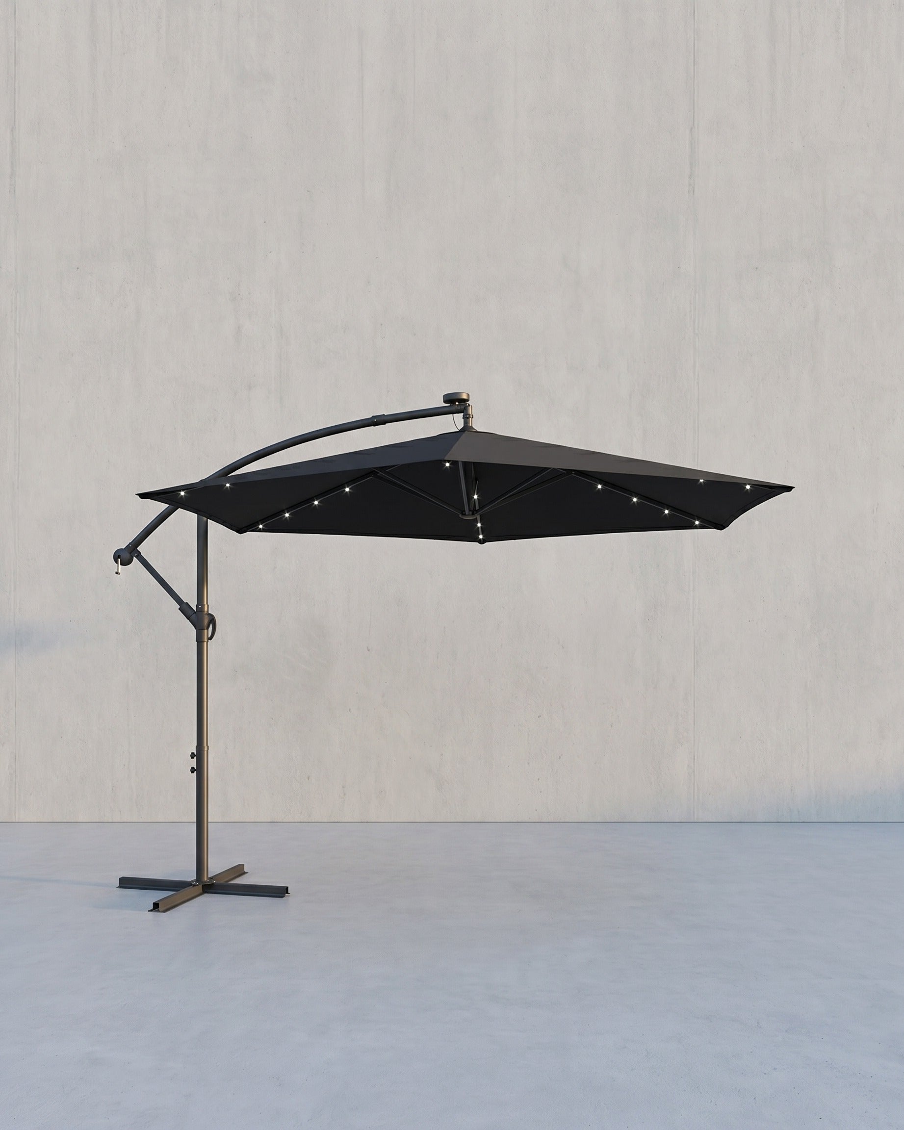 Grote Parasol 350cm - Met LED-Verlichting - Voor Terras En Tuin