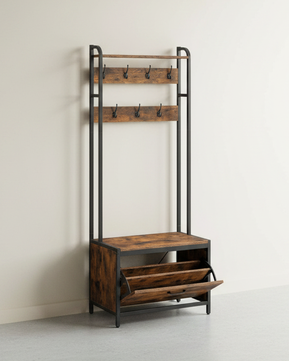 Multifunctionele halgarderobe met schoenenkast - Kapstok - De Vries Meubels