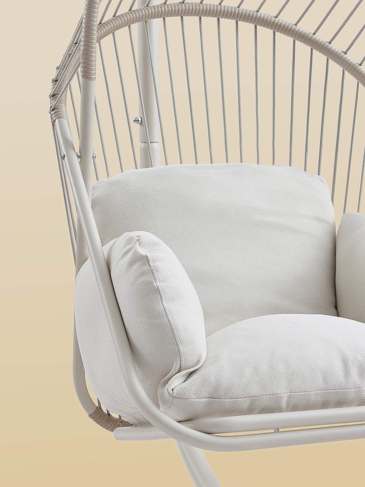 Hanging Chair, Steel Frame, Cushion, Indoor/Outdoor