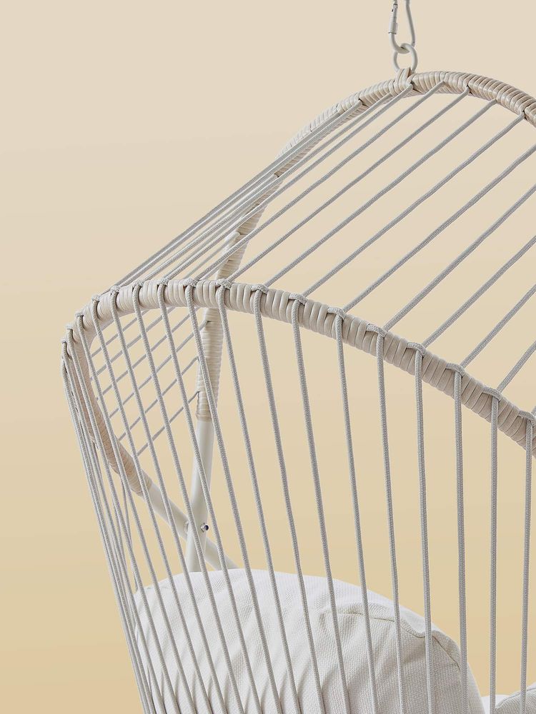 Hanging Chair, Steel Frame, Cushion, Indoor/Outdoor