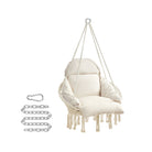 Hanging chair – boho hammock style – large cushion – max 264 lb