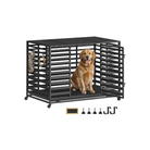 Heavy-Duty Dog Crate – Expandable Steel Kennel – 2 Sizes Available with Wheels and Tray