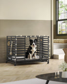 Heavy-Duty Dog Crate – Expandable Steel Kennel – 2 Sizes Available with Wheels and Tray