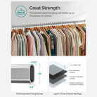 Heavy-duty clothes rack with extendable rod – rolling garment rack with lockable wheels – max load 286.6 lb