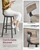 Industrial bar stools – set of 2 – rustic brown – 28.7" seat height