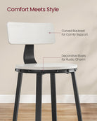 Industrial bar stools – set of 2 – rustic brown – 28.7" seat height