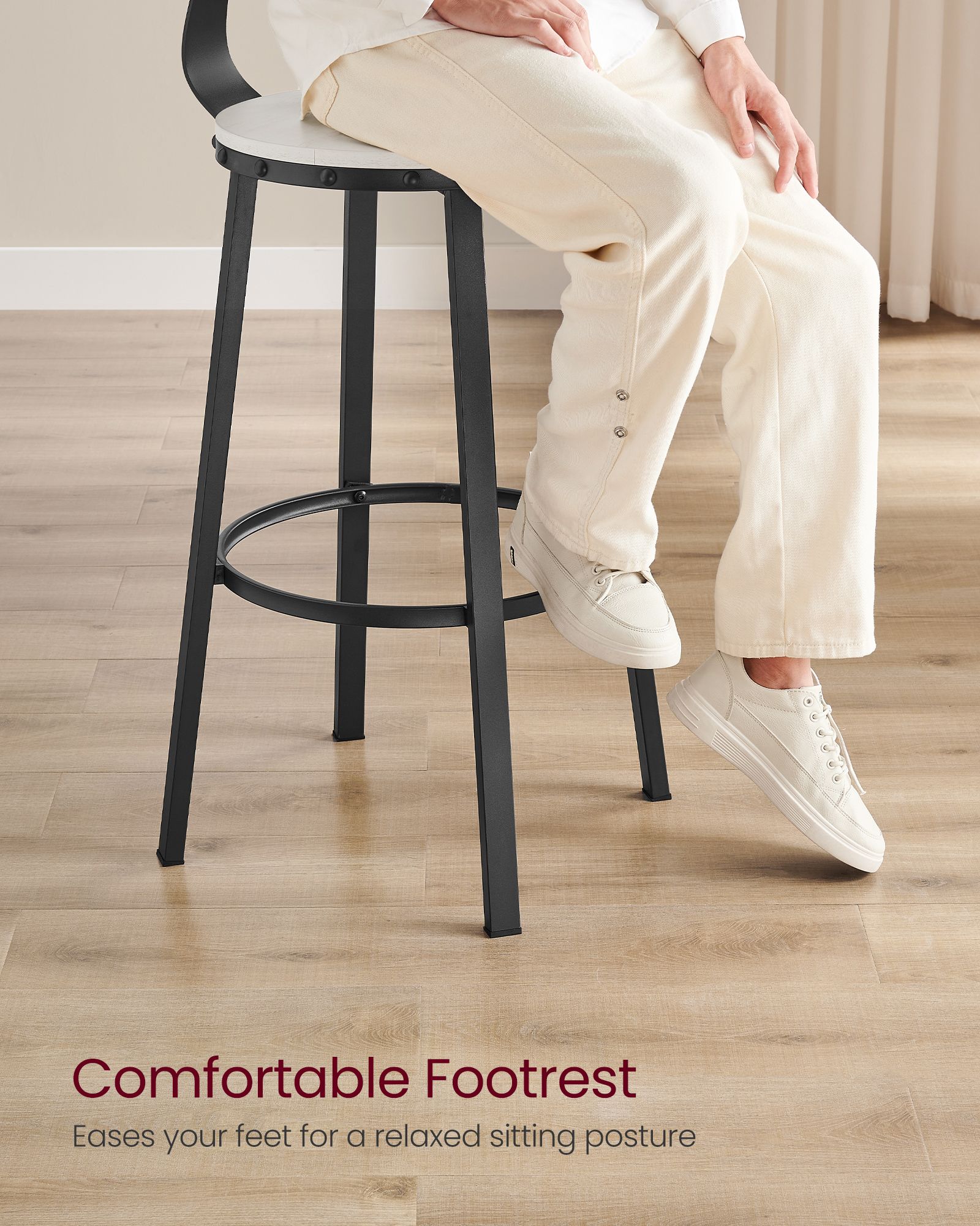 Industrial bar stools – set of 2 – rustic brown – 28.7" seat height