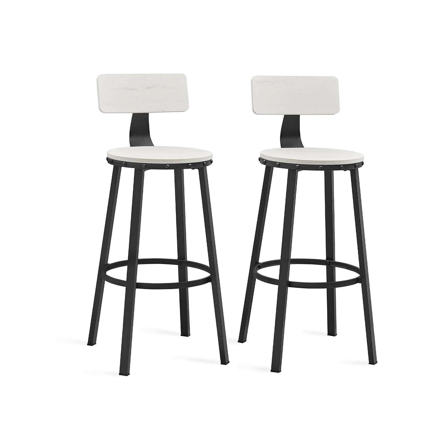 Industrial bar stools – set of 2 – rustic brown – 28.7" seat height