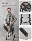 Industrial bar stools – set of 2 – rustic brown – 28.7" seat height