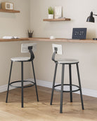 Industrial bar stools – set of 2 – rustic brown – 28.7" seat height