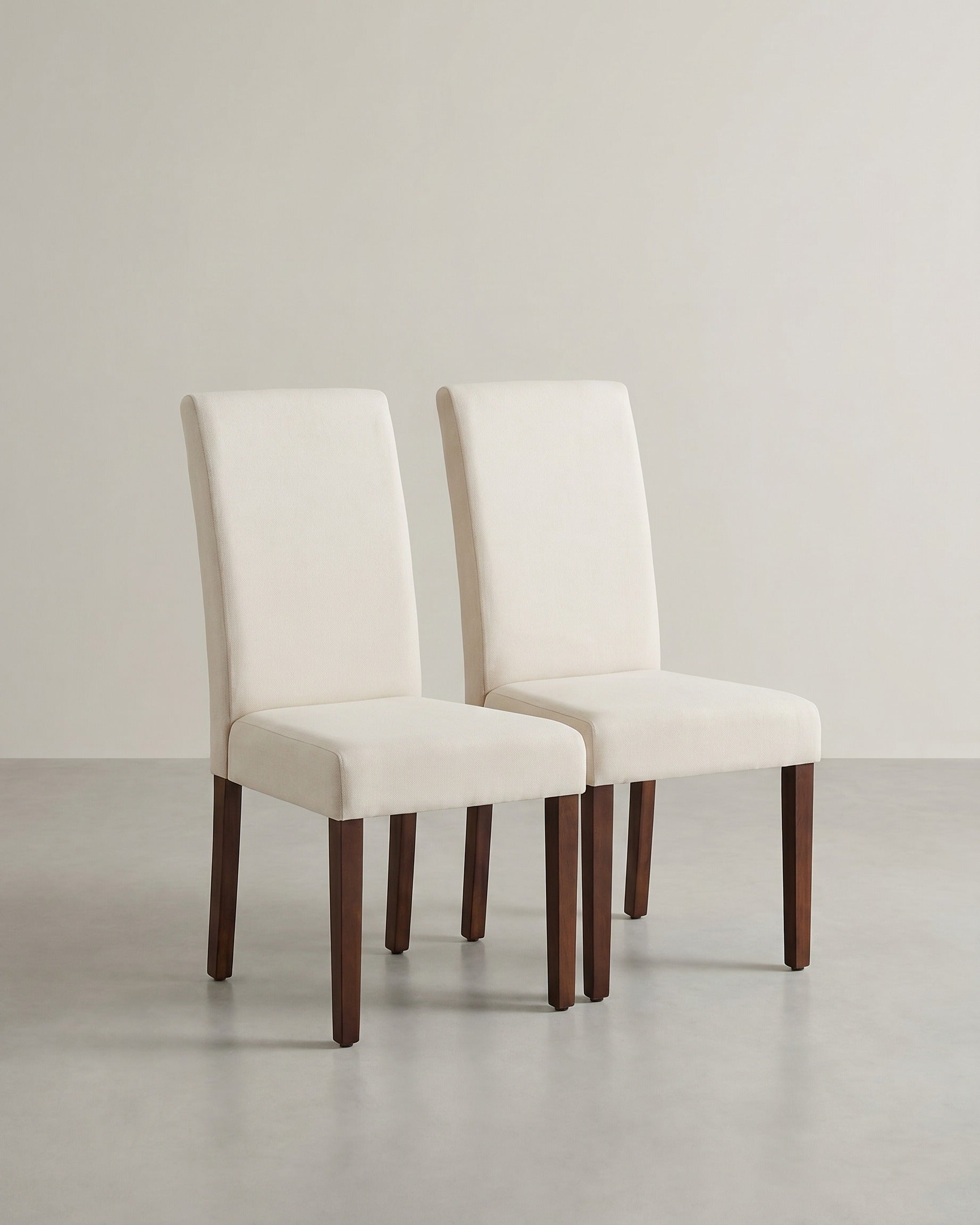 Eetkamerstoelen Set van 2 – Gestoffeerde Zitting – Houten Poten – Ergonomische Rugleuning – Klassiek Design