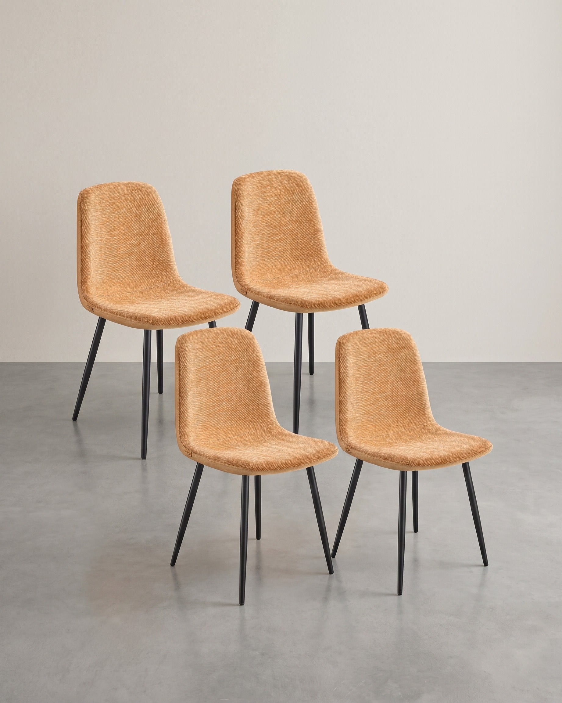 Set van 4 Eetkamerstoelen – Chenille & PU – Elegant en Comfortabel