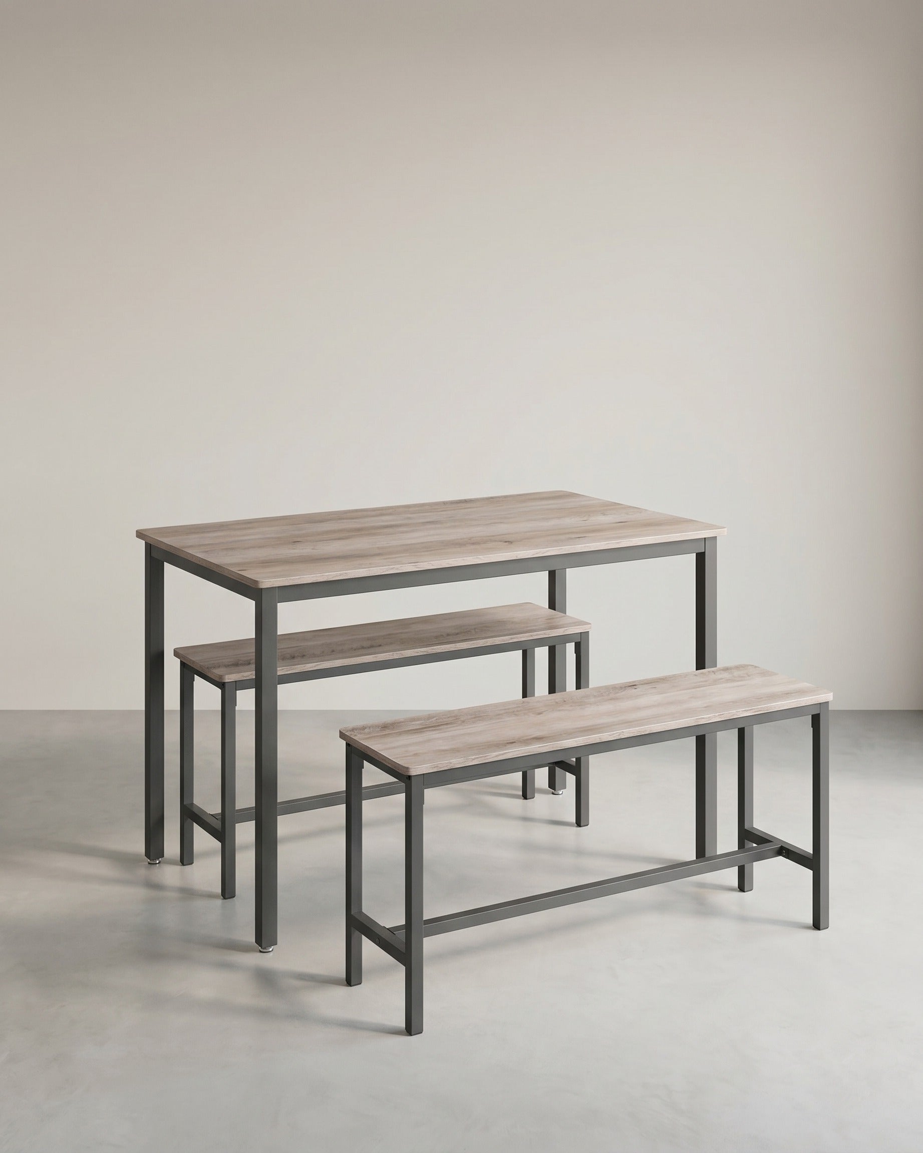 Eettafel Set - Eettafel met 2 Bankjes - Keukenset met 2 Eetstoelen