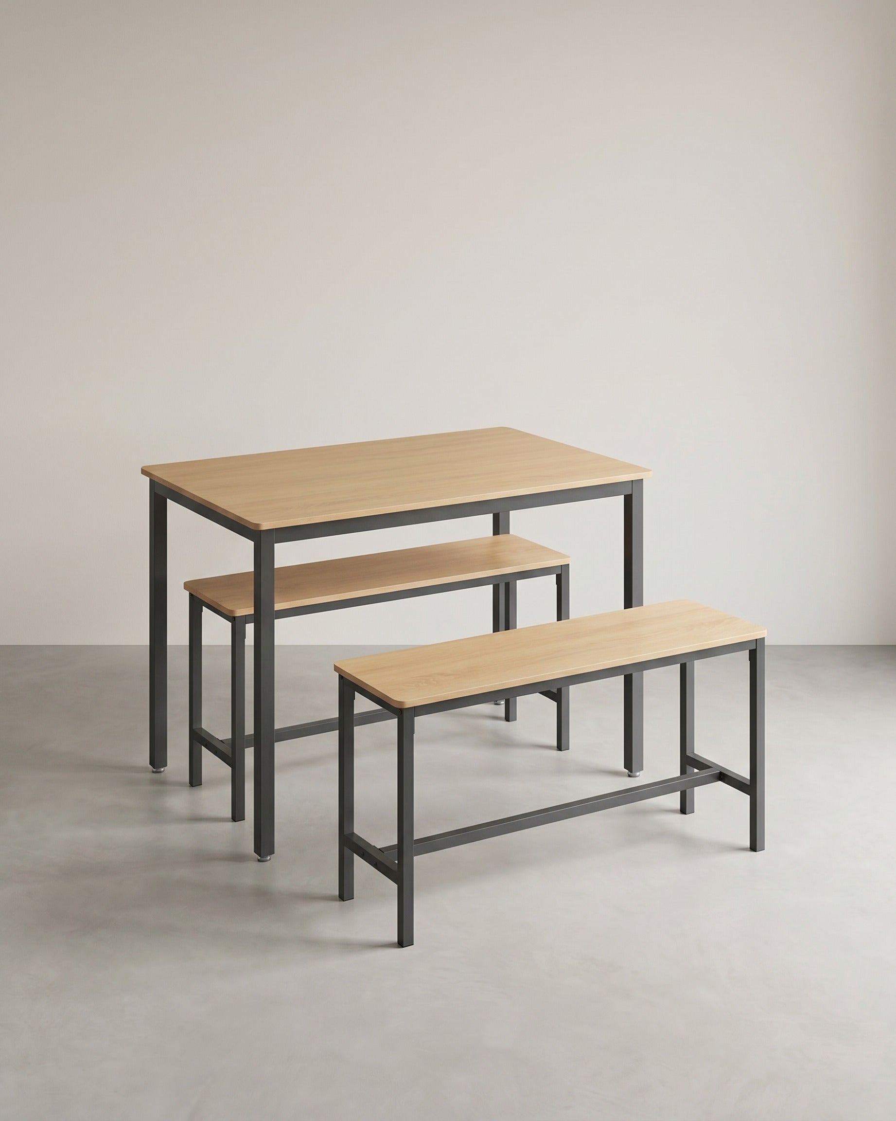 Eettafel Set - Eettafel met 2 Bankjes - Keukenset met 2 Eetstoelen