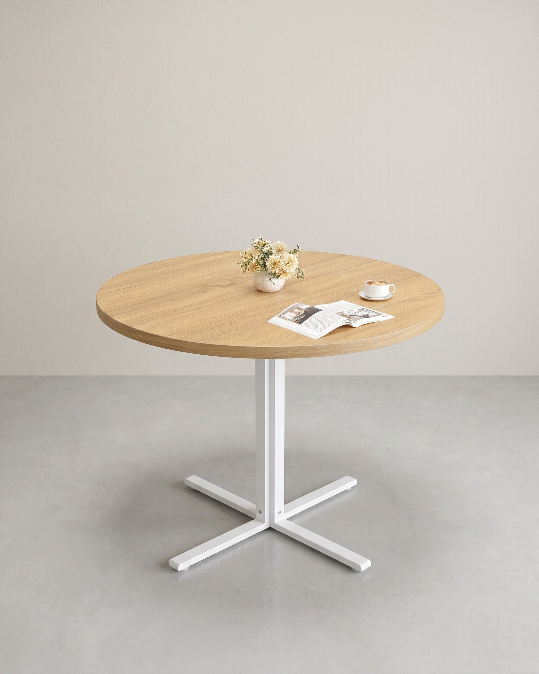 Ronde Eettafel Ø 80 cm – Moderne Landhuisstijl – Hittebestendig & Waterafstotend