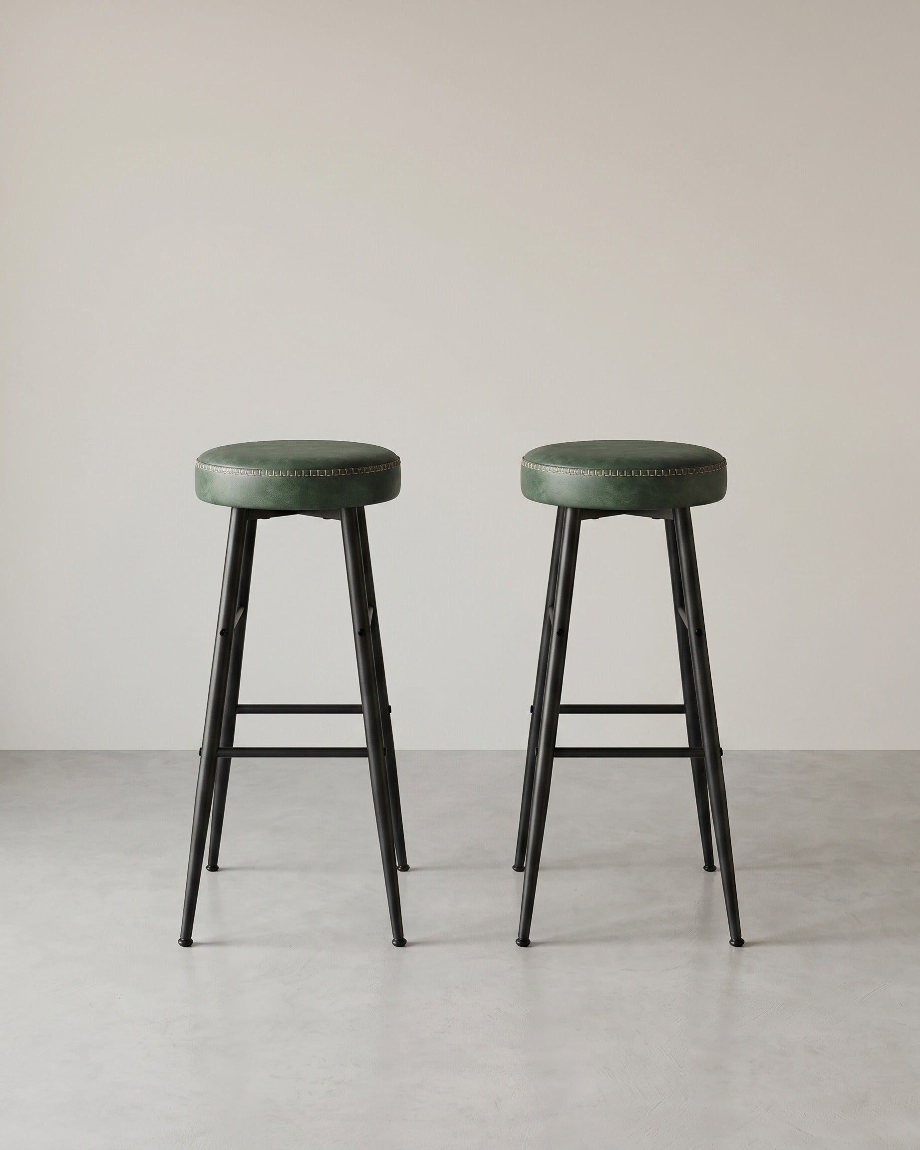 Set van 2 Barstoelen – EKHO Collectie – Kunstleer – Comfortabele Hoge Krukken met Voetsteun