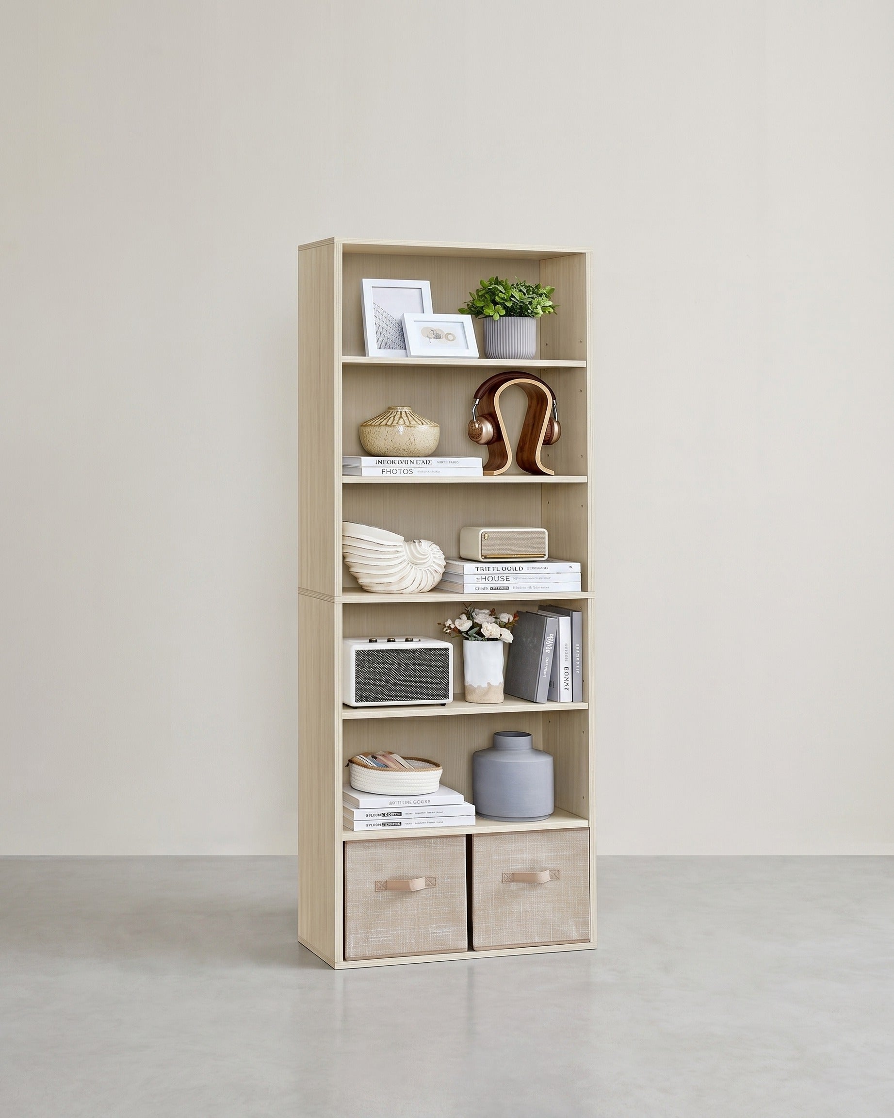 Modern Open Boekenkast – Ruim Staand Opbergrek Met Verstelbare Planken en Minimalistisch Design