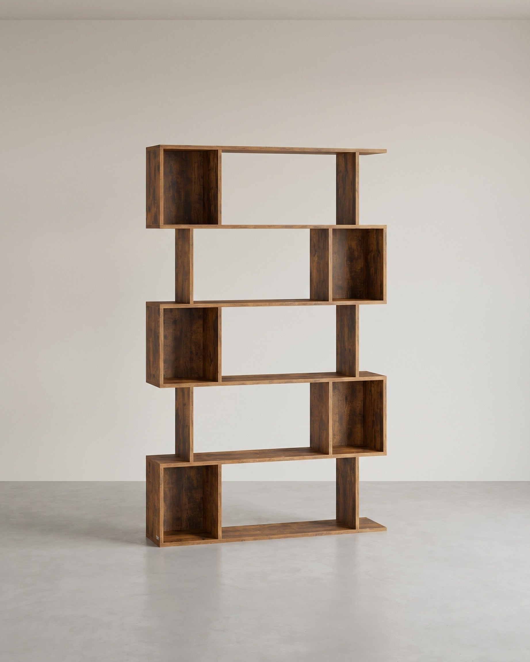 Boekenkast – S-vormig Design – 5 Niveaus – 90 cm Breed – 30 kg Draagvermogen per Niveau