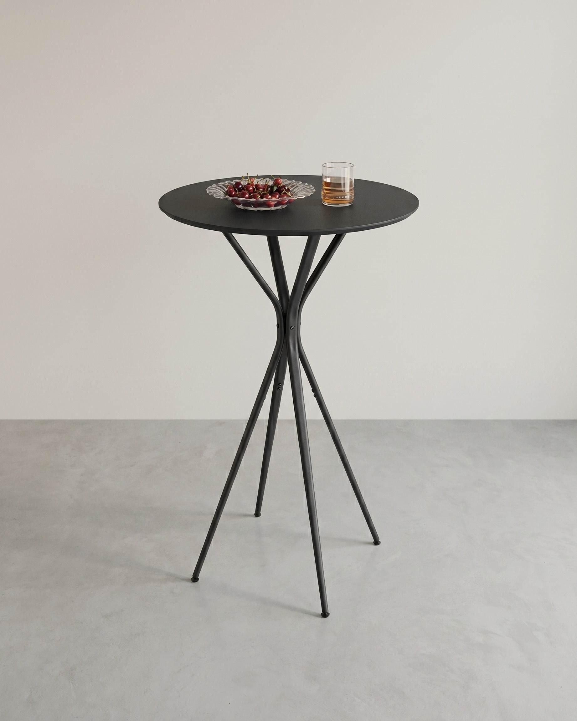 Bartafel Zwart met X-Poten – 60 x 60 x 105 cm – Metalen Frame – MDF Tafelblad – Tot 50 kg Draagvermogen