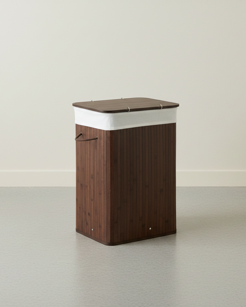 Wasmand van Bamboe – Opvouwbare Wasbox met Uitneembare Waszak - De Vries Meubels