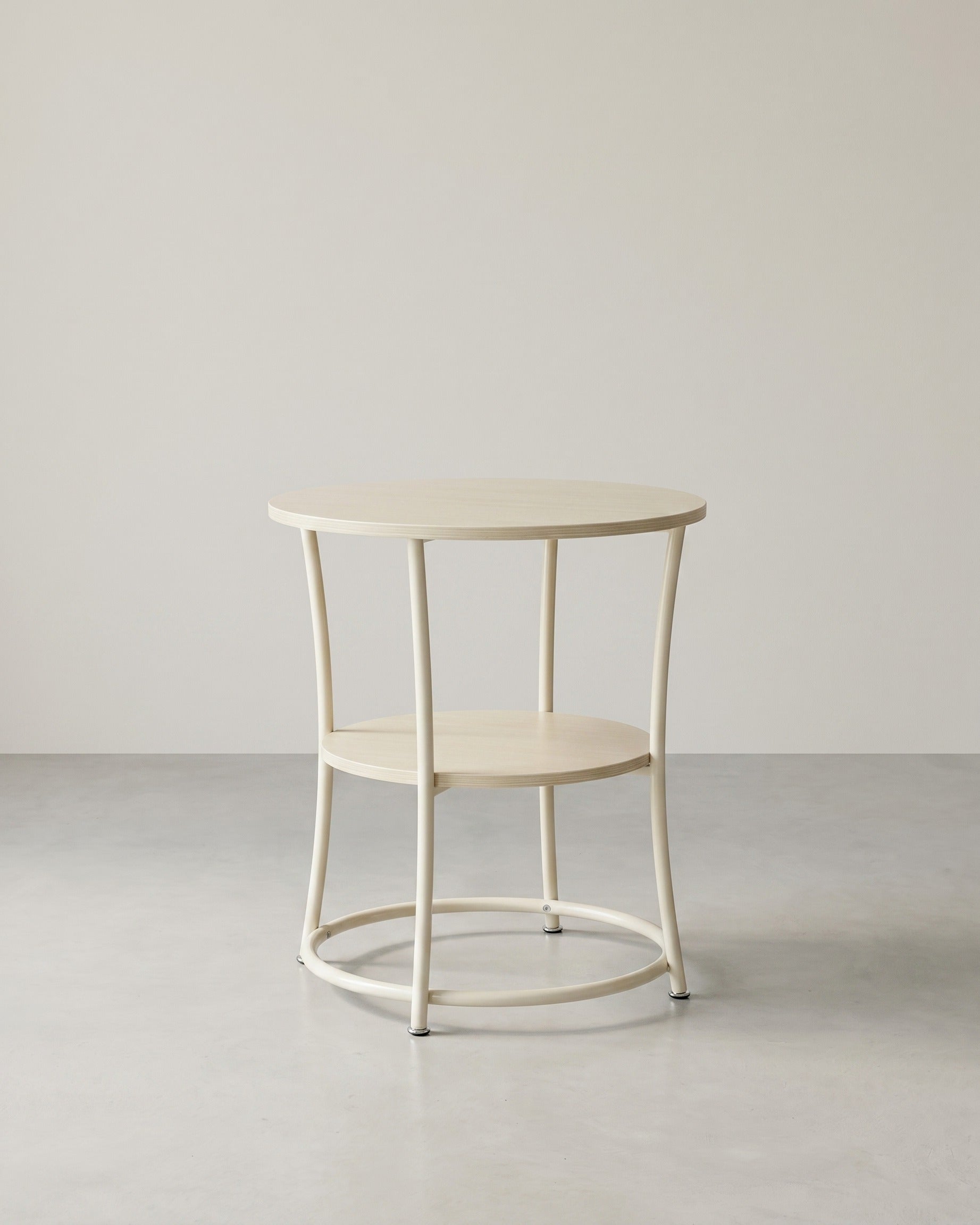 Ronde Bijzettafel Walnootbruin-Zwart – 2 Niveaus – Verstelbare Poten – 55 cm Diameter