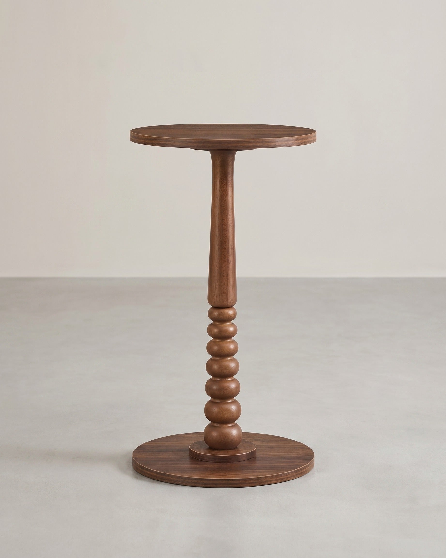 Bijzettafel Rond – Compact Design – Massief Houten Onderstel – Voor Woonkamer Of Slaapkamer