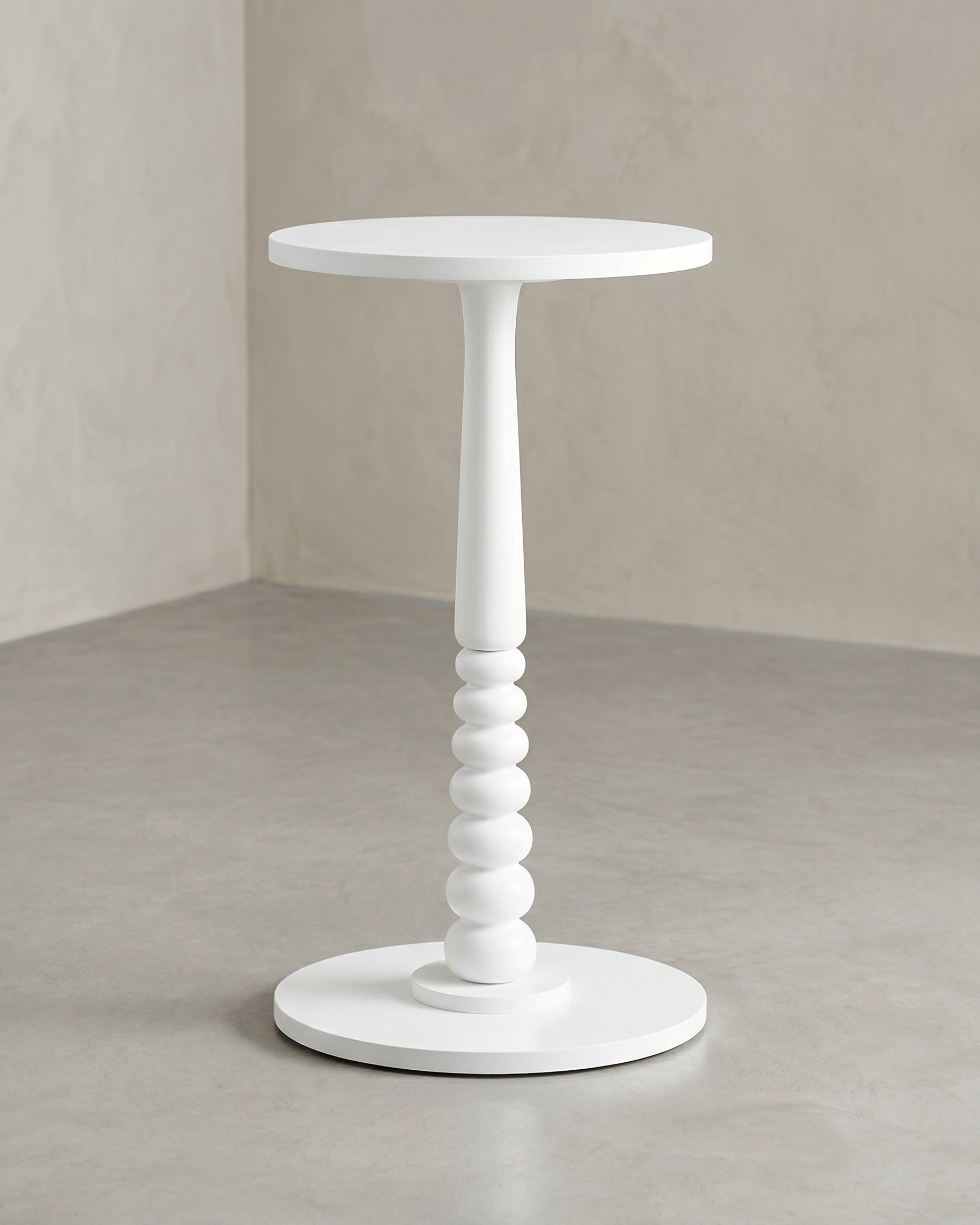 Bijzettafel Rond – Compact Design – Massief Houten Onderstel – Voor Woonkamer Of Slaapkamer