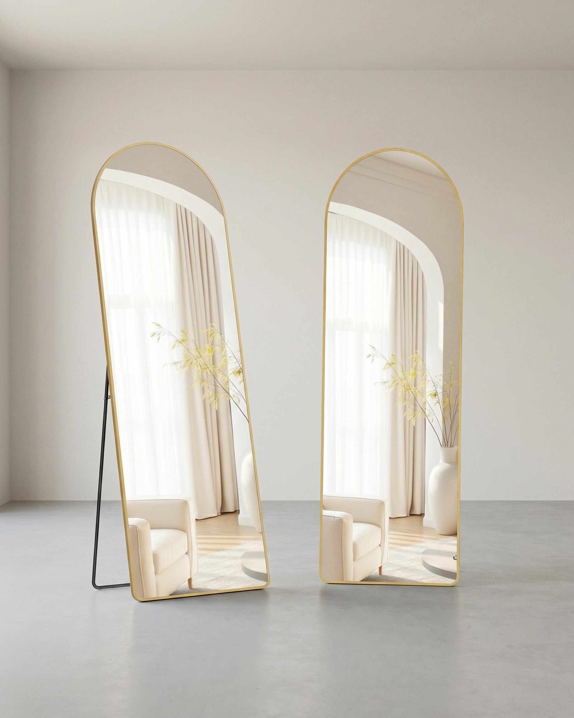 Passpiegel - 160 x 50 cm - Gewelfde Rand Van Hardglas - Vloermodel