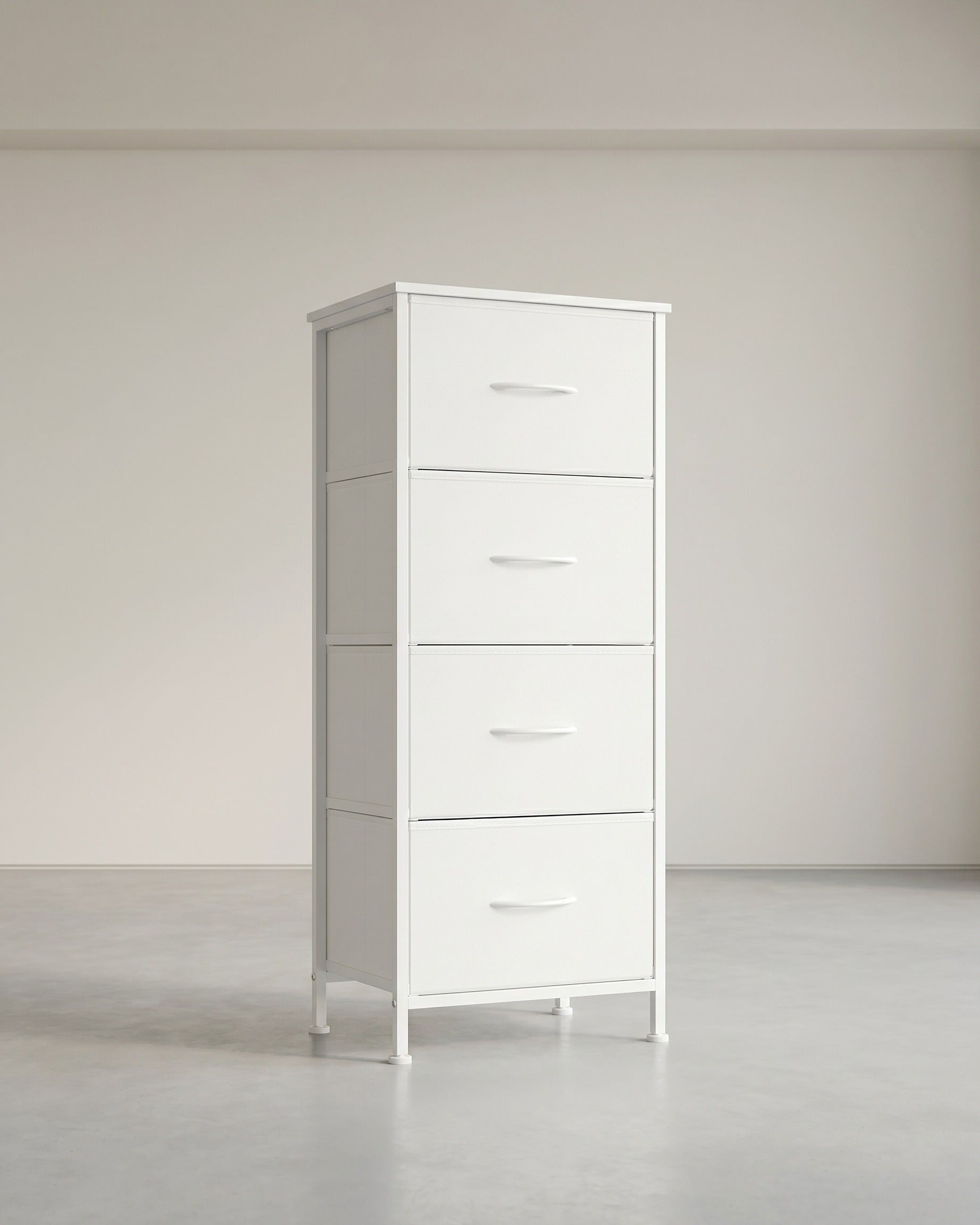 Dressoir Met 4 Stoffen Lades - Stalen Frame - Voor Slaapkamer Of Hal