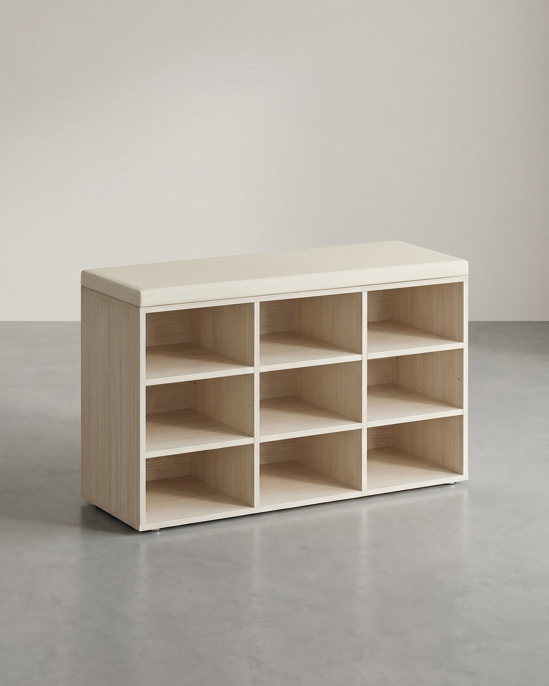Opbergkisten – Schoenenbank met Opbergruimte – 9 Vakken – Verstelbare Planken – 30,3 x 78,5 x 48 cm – Spaanplaat – Schuim – Linnenlook Bekleding – Max. Belastbaarheid 136 kg