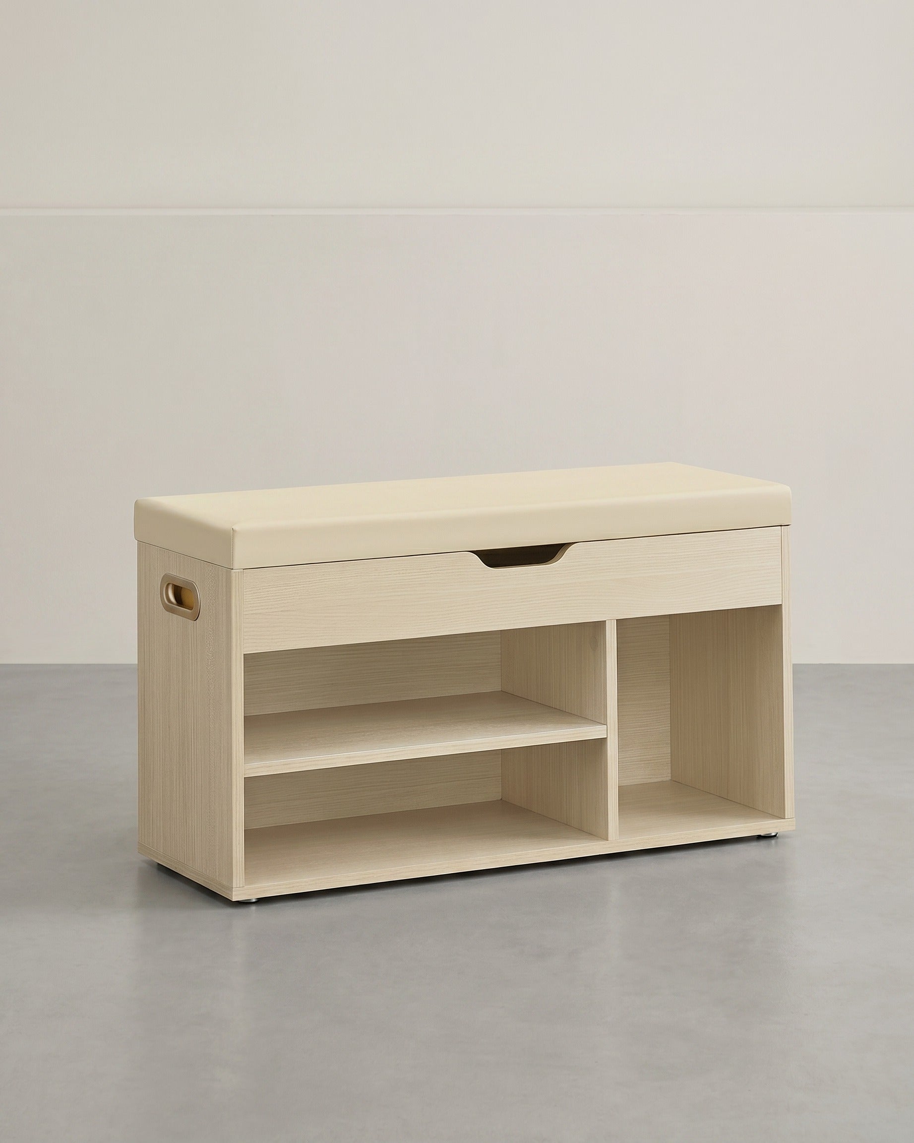Schoenenopbergruimte – Schoenenbank met Zitting – Opbergbank met 3 Open Vakken – 30 x 80 x 44 cm – Draagvermogen tot 150 kg