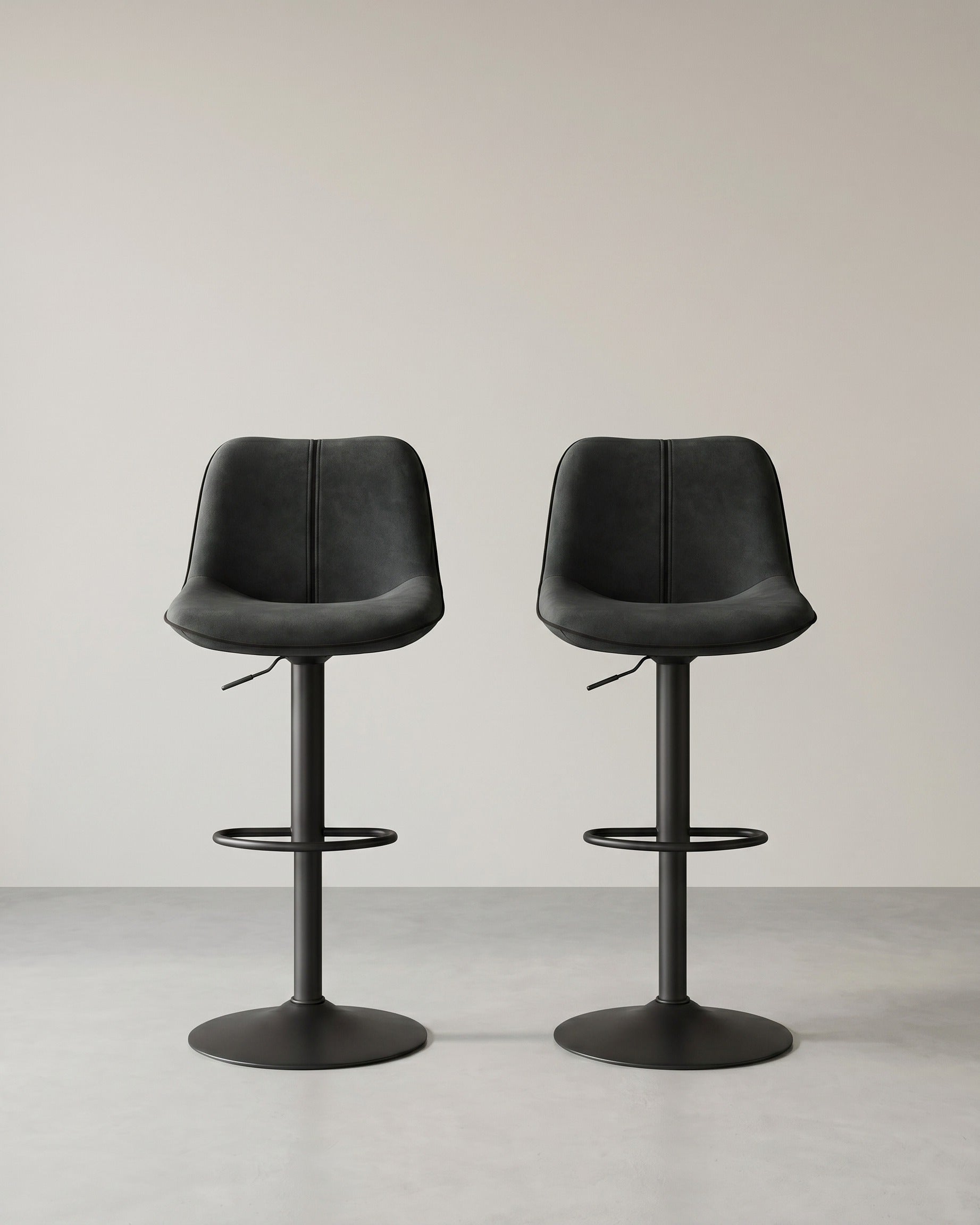Set van 2 Barkrukken – Verstelbare Zithoogte – Fluwelen Bekleding – Ergonomisch Comfort – Stabiele Voet