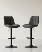 Set van 2 verstelbare barstoelen met rugleuning en voetsteun - 360° draaifunctie - De Vries Meubels