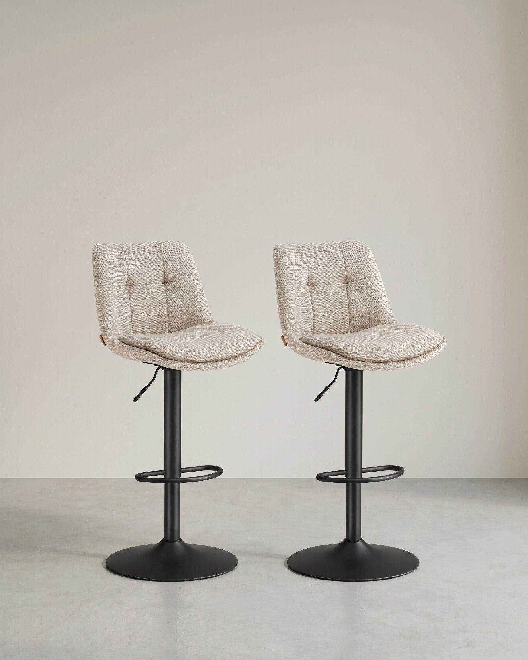 Set van 2 Verstelbare Barstoelen Met Rugleuning en Voetsteun - 360° Draaifunctie