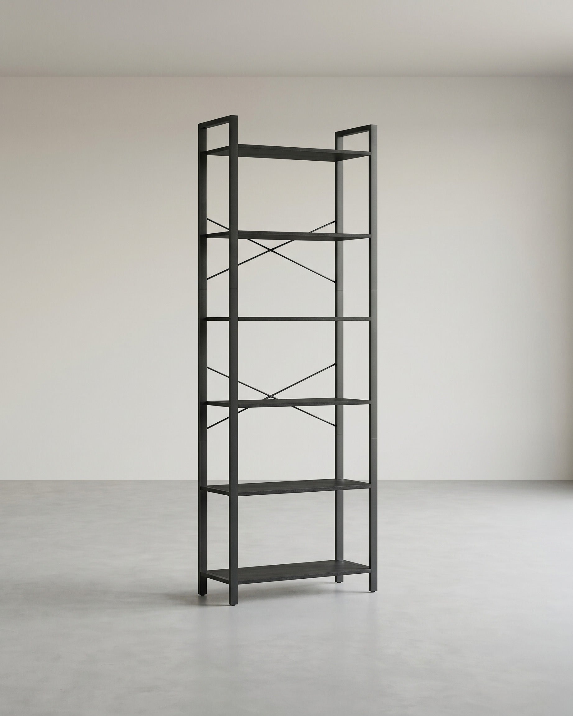 Boekenkast Met 6 Niveaus - Stalen Frame - Voor Woonkamer Slaapkamer Of Kantoor