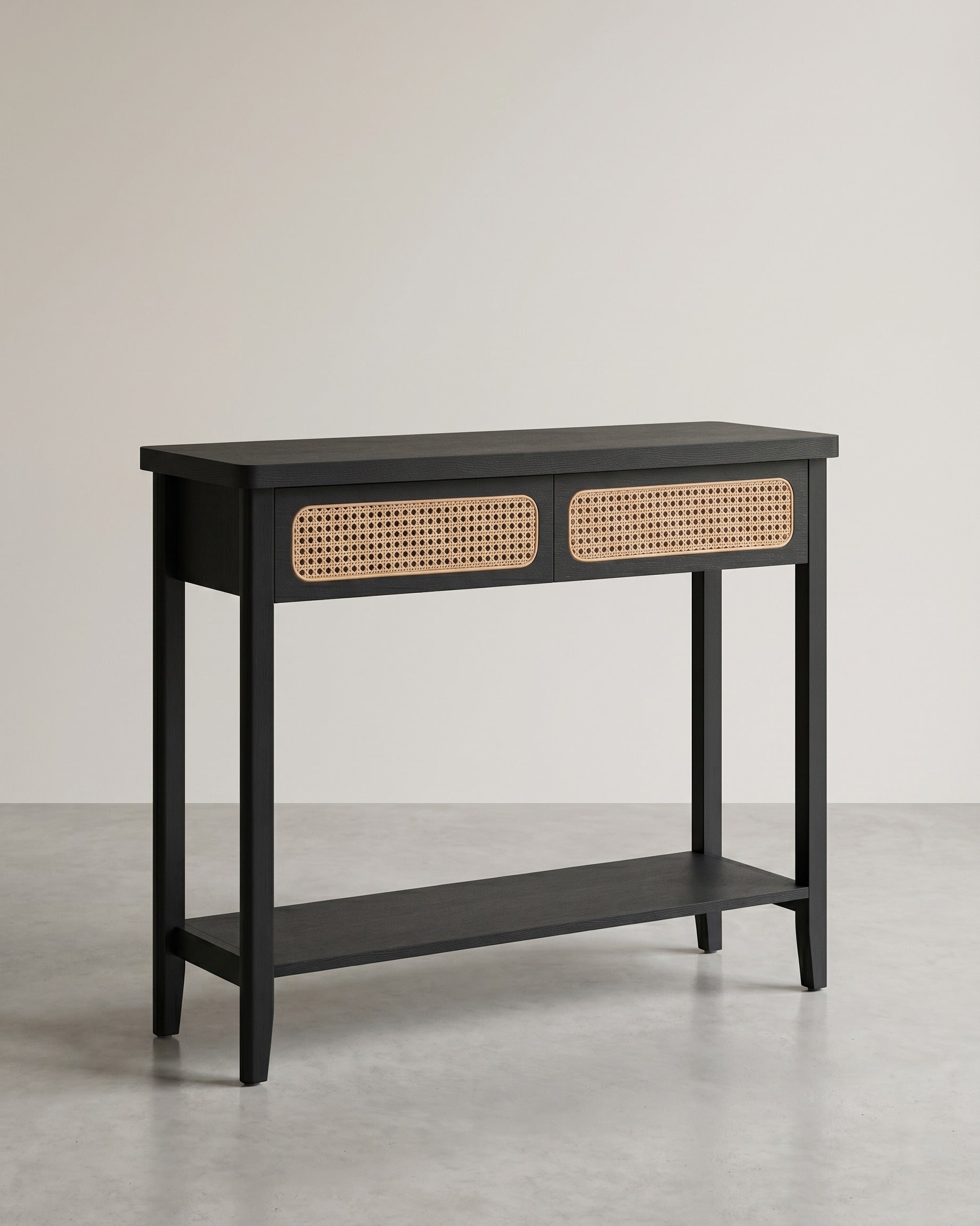 Consoletafel met Lades en Rattan Front – BOHO Wandtafel - Modern Design – 100 cm Breed
