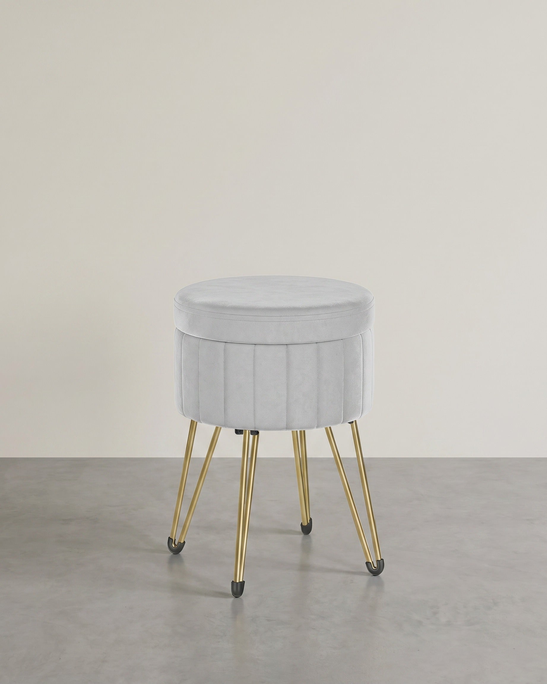 Ronde Fluwelen Opbergkruk – Met Deksel als Tafelblad – Ø39 cm – Tot 136 kg Draagvermogen