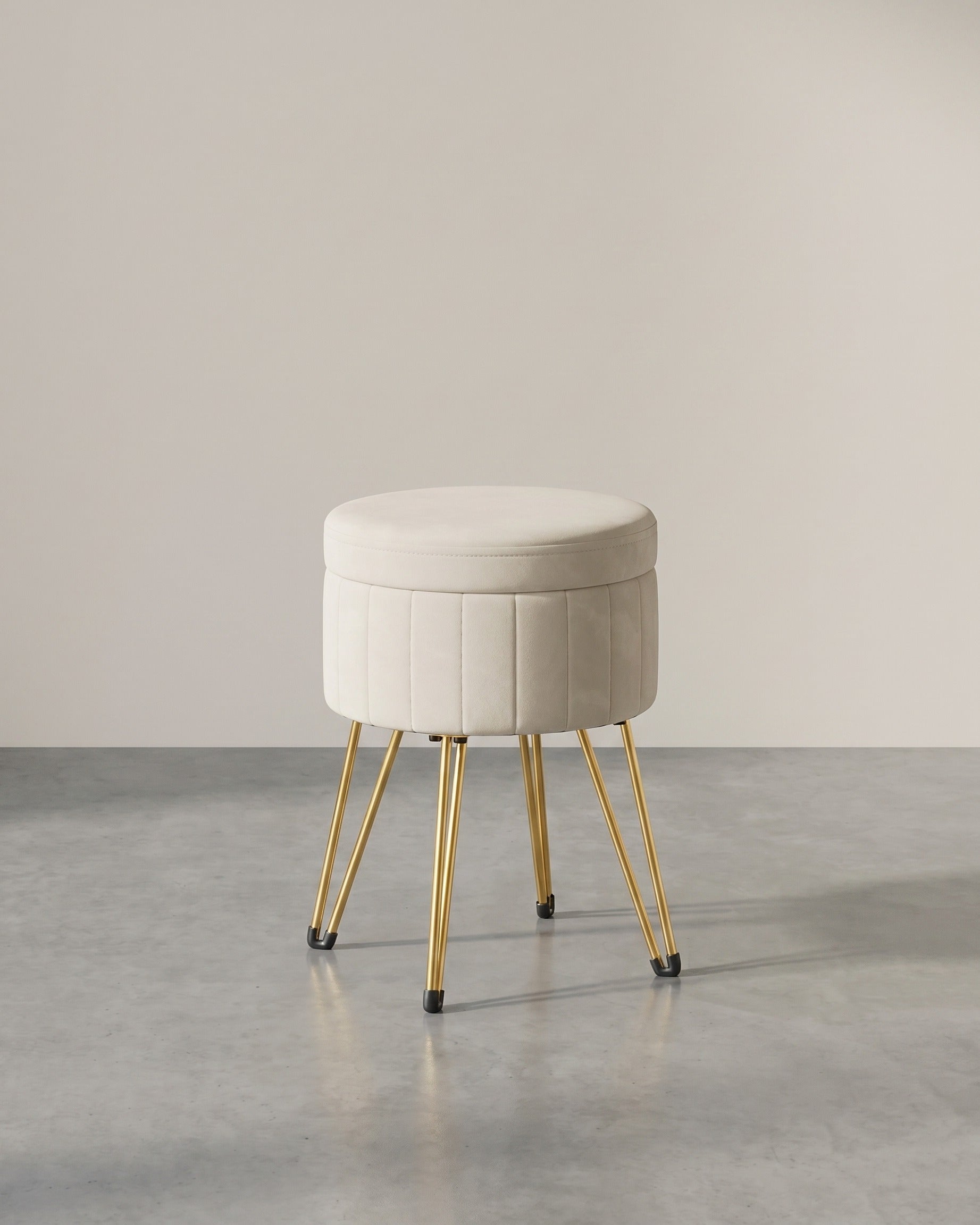 Ronde Fluwelen Opbergkruk – Met Deksel als Tafelblad – Ø39 cm – Tot 136 kg Draagvermogen
