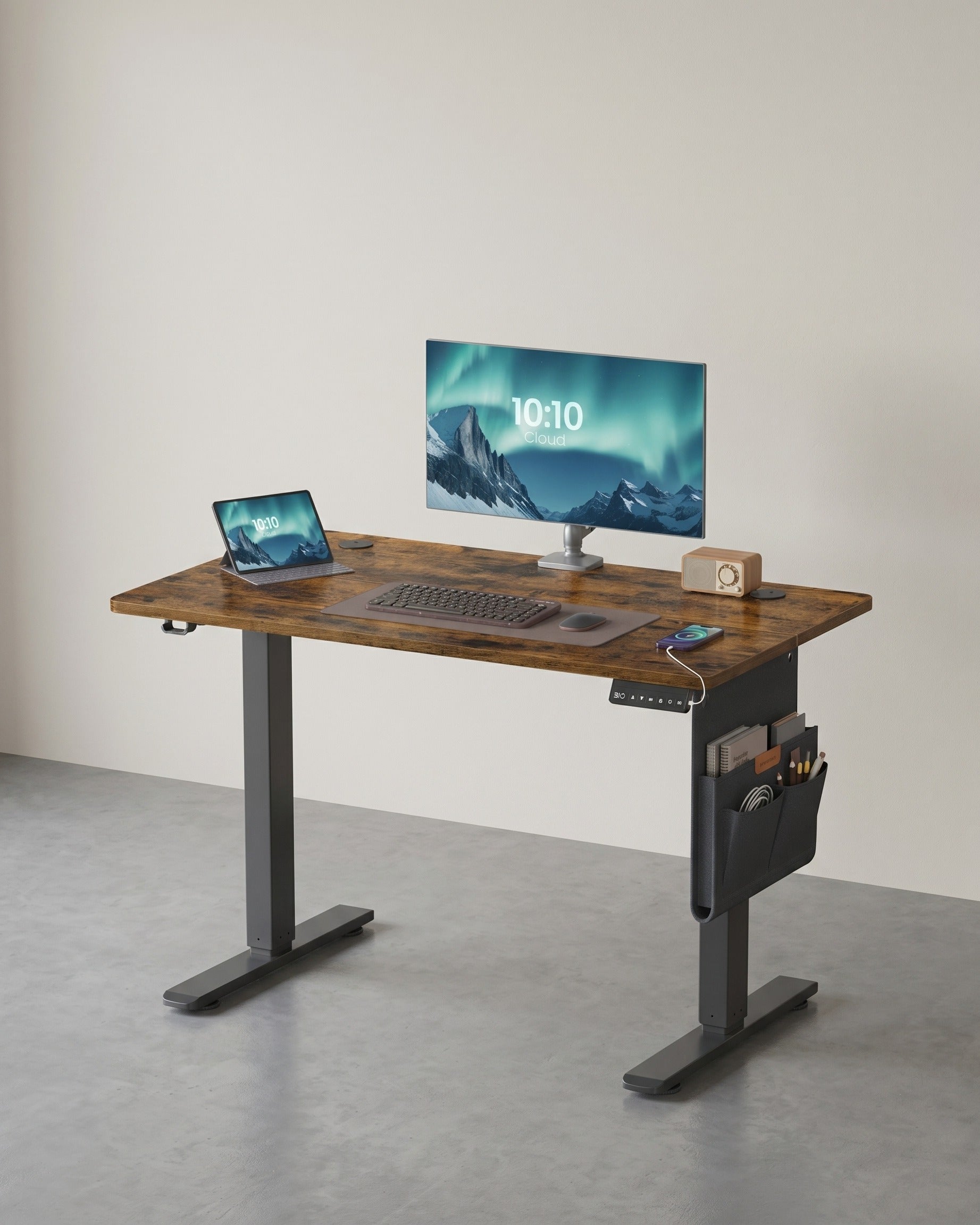 In hoogte verstelbaar bureau – Elektrisch – Geheugenfunctie voor 4 hoogtes – 100 x 60 x (72-120) cm
