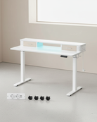 Elektrisch Sta Bureau met LED - Gamebureau - Zit Sta Bureau - In hoogte verstelbaar - De Vries Meubels