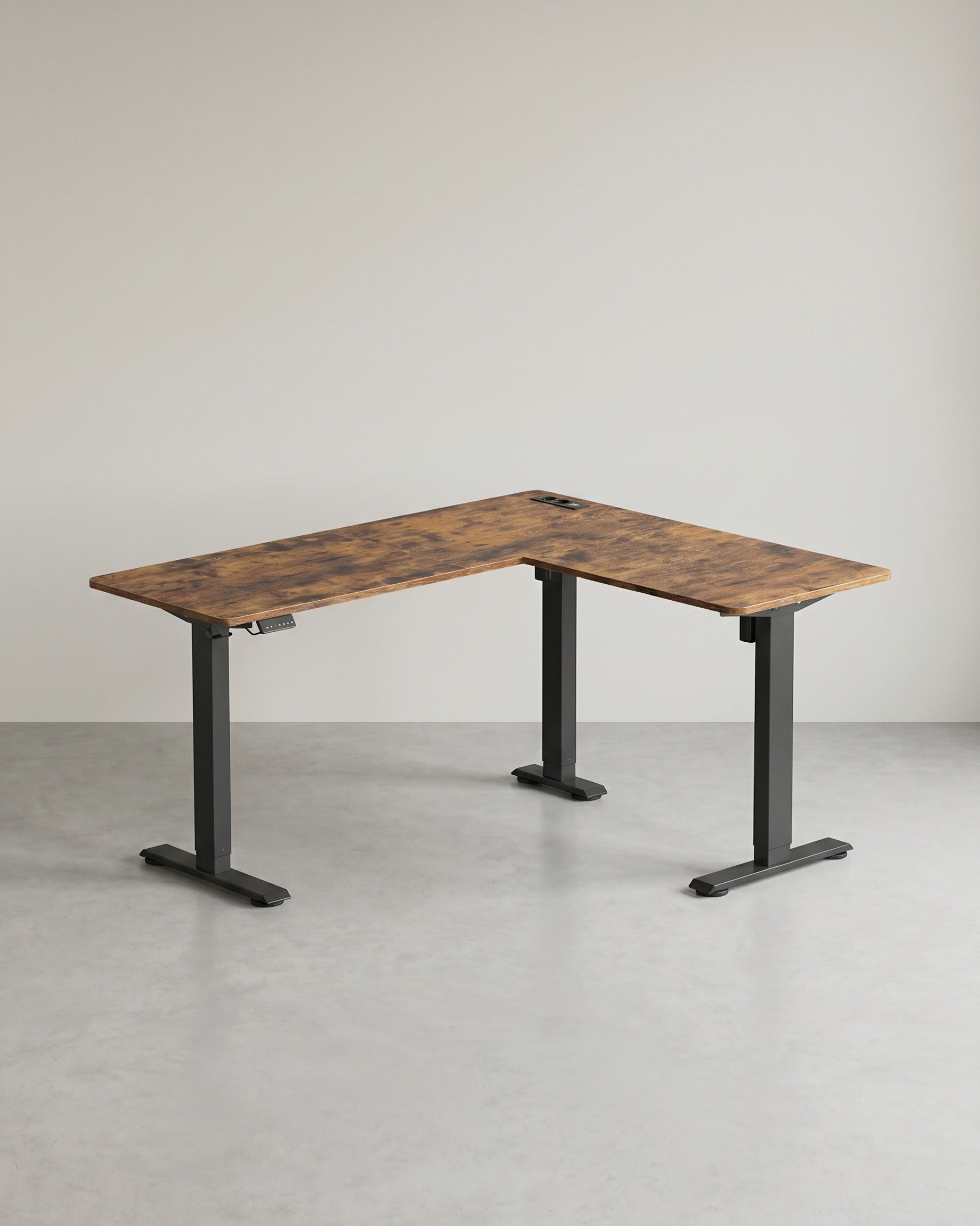 Elektrisch Verstelbaar Hoekbureau – L-Vormig – 140 x 160 cm – Ingebouwde Stopcontact en USB – Geheugenfunctie – 72-120 cm Hoogte