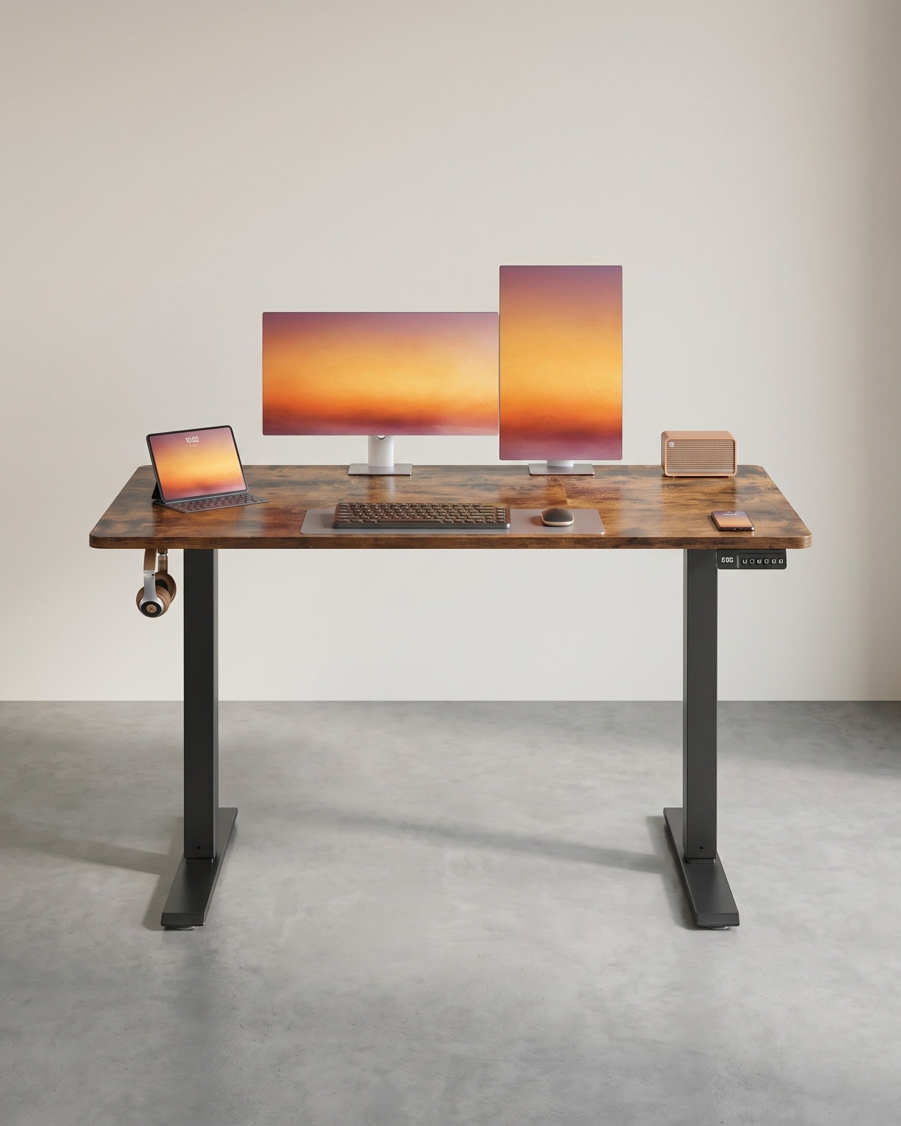 Elektrisch Verstelbaar Bureau – Zit-Sta Bureau – 72 tot 120 cm – Geheugenfunctie – Kabelbeheer – Industrieel Design