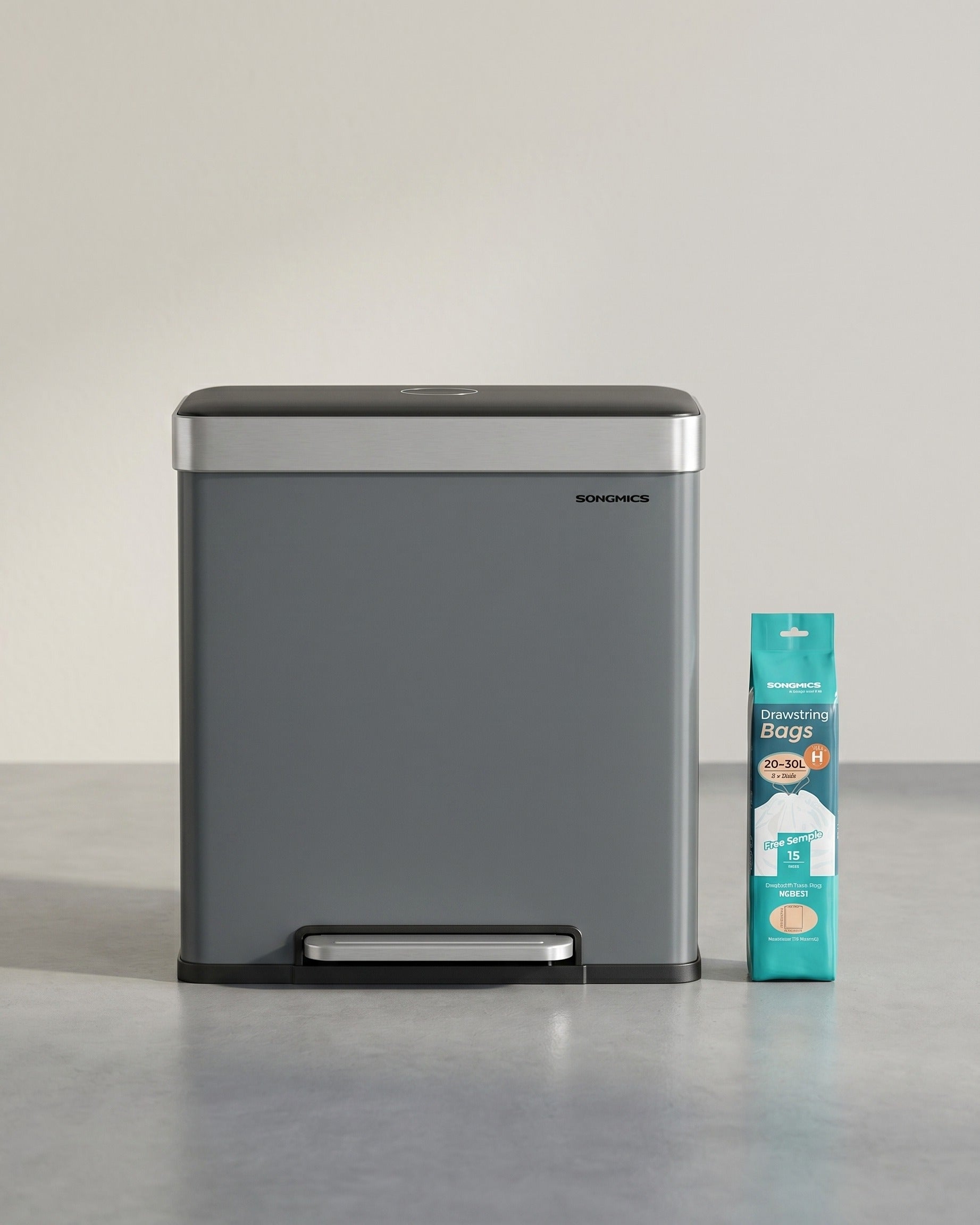 Afvalscheiding Prullenbak 2 x 30 L - Pedaalemmer Met 2 Vakken - Voor Keuken