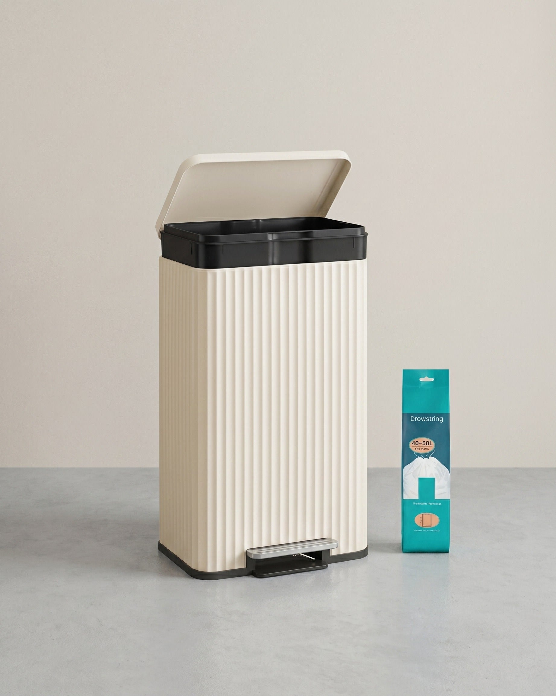 Vuilnisemmer Keuken – 50 Liter – Pedaalemmer Met Softclose Deksel – Stalen Binnenemmer – Inclusief 15 Vuilniszakken