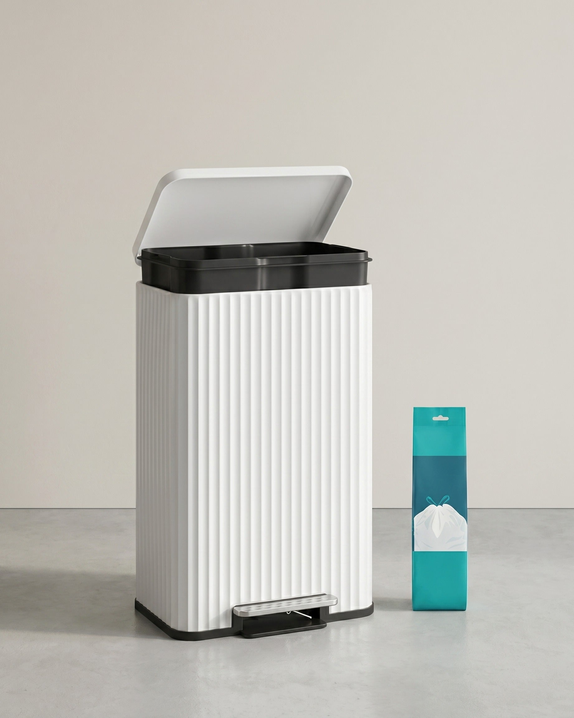 Vuilnisemmer Keuken – 50 Liter – Pedaalemmer Met Softclose Deksel – Stalen Binnenemmer – Inclusief 15 Vuilniszakken