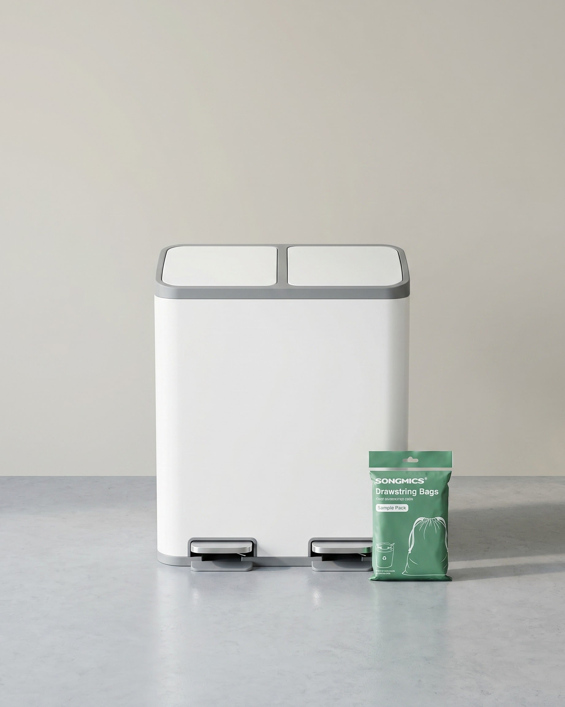 Dubbele Prullenbak 2 x 30L – Staal – Met Pedalen & Uitneembare Binnenemmers